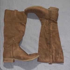 Brown suede boots